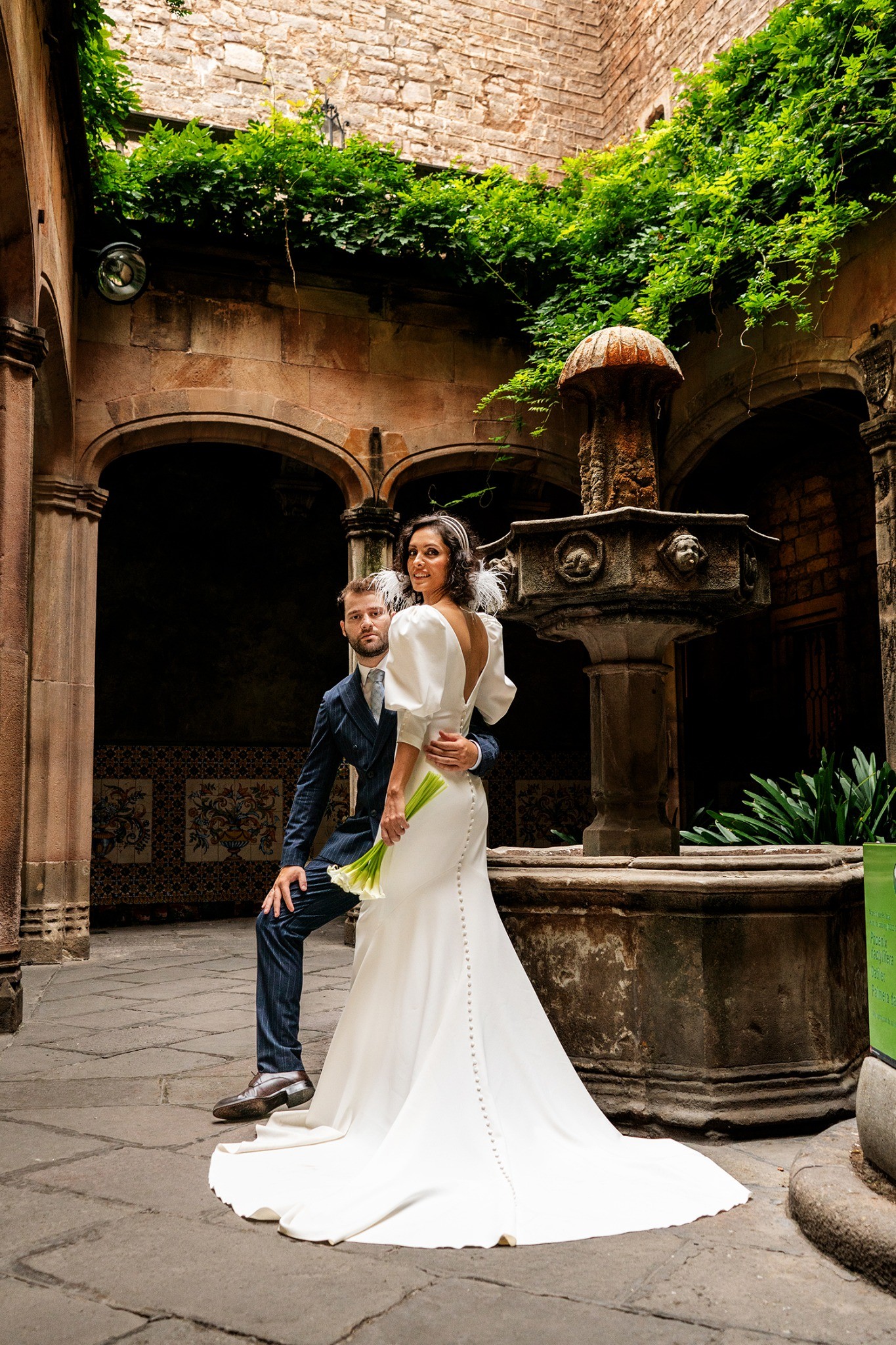 Editorial wedding portrait in Barcelona